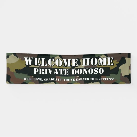 Welcome Zuhause Boot Camp Camouflage Abschluss Banner (Horizontal)