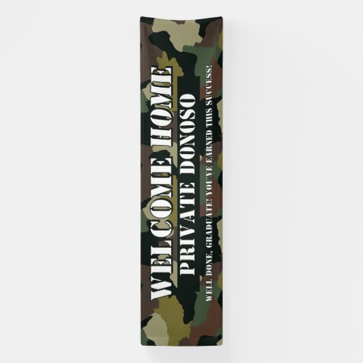 Welcome Zuhause Boot Camp Camouflage Abschluss Banner (Vertikal)