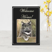 Welcome Zuhause cat Grußkarte Karte (Gelbe Blume)