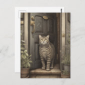 Welcome Zuhause Cat Postcard Postkarte (Vorne/Hinten)