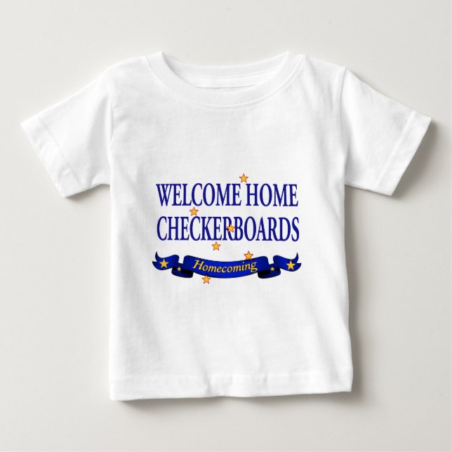 Welcome Zuhause-Checkboards Baby T-shirt (Vorderseite)