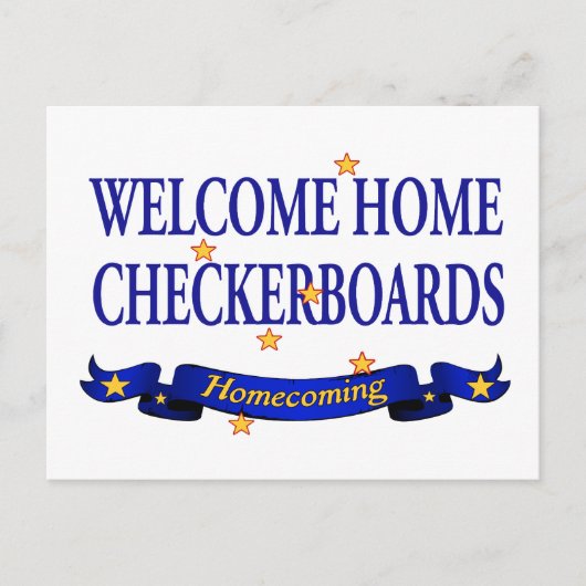 Welcome Zuhause-Checkboards Postkarte (Vorderseite)