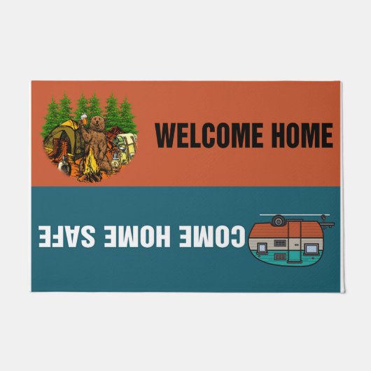 Welcome Zuhause Come Zuhause Safe Camping Fußmatte (Vorderseite)