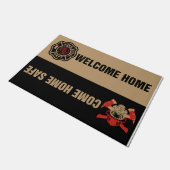 Welcome Zuhause Come Zuhause Safe Fireman Fußmatte (Schrägansicht)