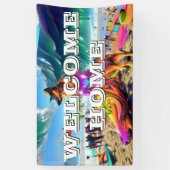 Welcome Zuhause custom German Shepherd Dog Banner (Vertikal)