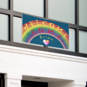 "Welcome Zuhause!"Custom Rainbow Banner (Äußeres Gebäude)