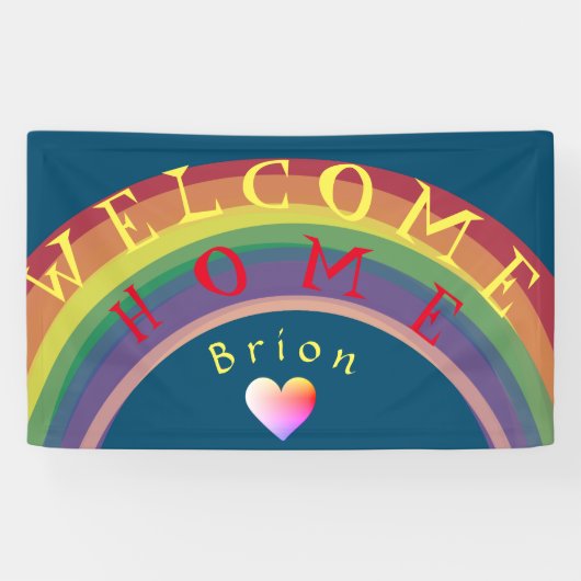 "Welcome Zuhause!"Custom Rainbow Banner (Horizontal)