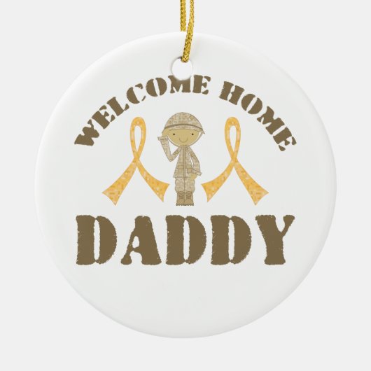 Welcome Zuhause Daddy Keramikornament (Vorne)
