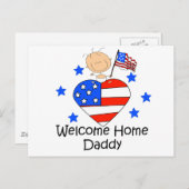 Welcome Zuhause Daddy Strichmännchen Baby Postkarte (Vorne/Hinten)