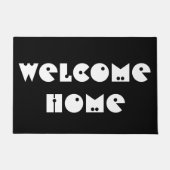 Welcome Zuhause Door Mat Schwarz-weiß Fußmatte (Vorderseite)