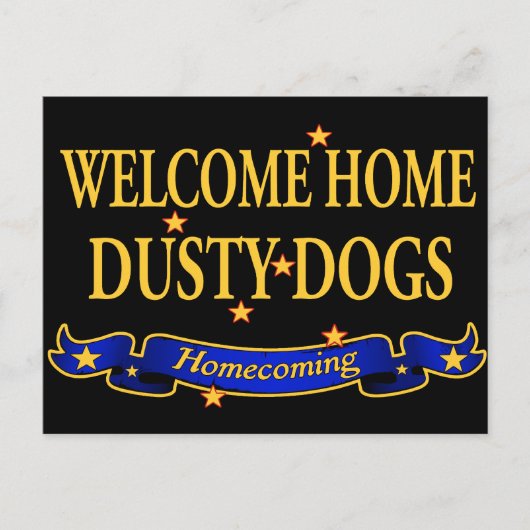 Welcome Zuhause Dusty Hunde Postkarte (Vorderseite)