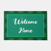 Welcome Zuhause Emerald Green Pattern Fußmatte (Vorderseite)