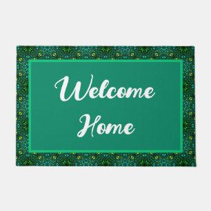 Welcome Zuhause Emerald Green Pattern Fußmatte