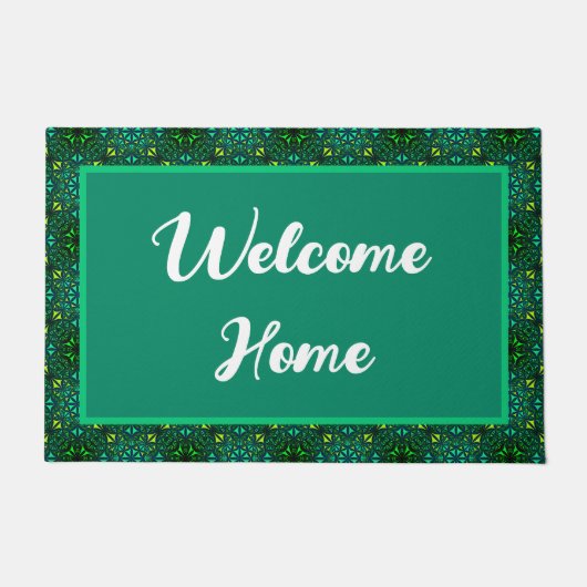 Welcome Zuhause Emerald Green Pattern Fußmatte (Vorderseite)