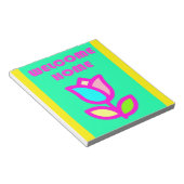 WELCOME ZUHAUSE EXTRA BRIGHT BLUME DESIGN NOTIZBLOCK (angewinkelt)