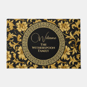 Welcome Zuhause Family Name Black Gold Class Elega Fußmatte (Vorderseite)