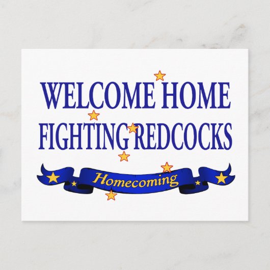 Welcome Zuhause Fighting Redcocks Postkarte (Vorderseite)
