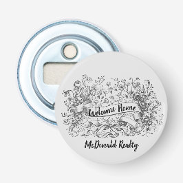 Welcome Zuhause Floral Banner Werbeaktion Flaschenöffner