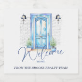 "Welcome Zuhause"-Geschenk für Echtzeit-Client-Clo Schaumweinetikett (Einzelnes Label)