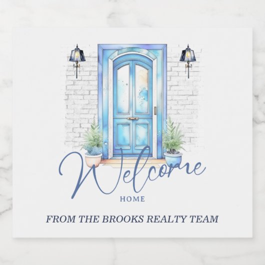 "Welcome Zuhause"-Geschenk für Echtzeit-Client-Clo Schaumweinetikett (Einzelnes Label)