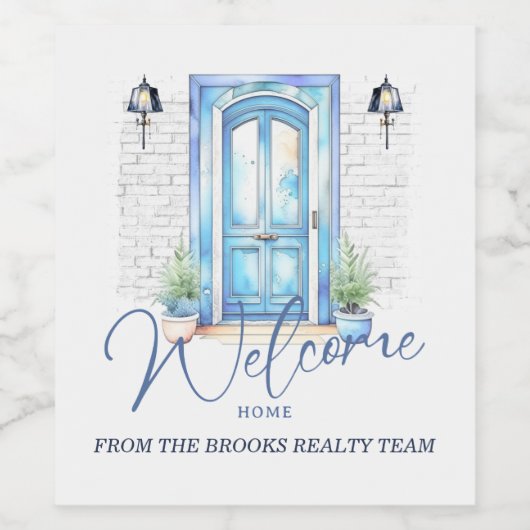 "Welcome Zuhause"-Geschenk für Echtzeit-Client-Clo Weinetikett (Einzelnes Label)