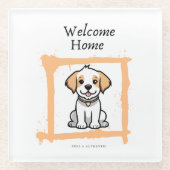 Welcome Zuhause Glass Untersetzer (Vorderseite)