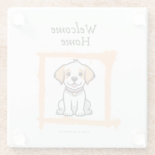 Welcome Zuhause Glass Untersetzer (Rückseite)