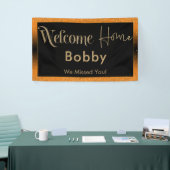 Welcome Zuhause Gold Confetti, Bright Orange Banner (Messeveranstaltung)