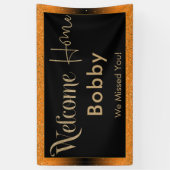 Welcome Zuhause Gold Confetti, Bright Orange Banner (Vertikal)