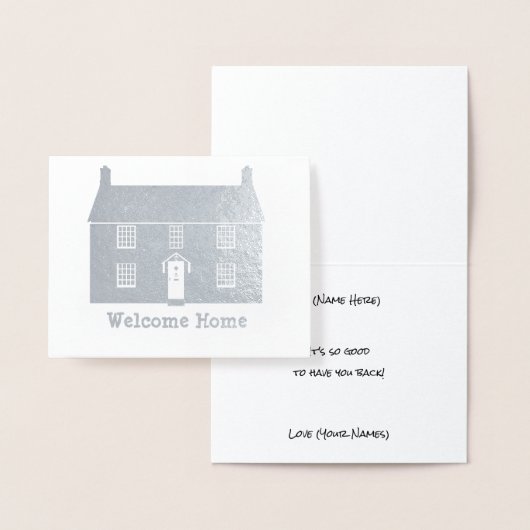 Welcome Zuhause - Hütte mit eigenem Text Folienkarte (Anzeige)