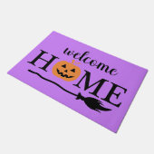 Welcome Zuhause Jack O'Lantern Halloween Broom Hex Fußmatte (Schrägansicht)