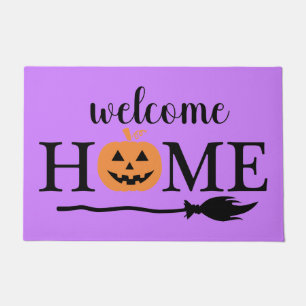 Welcome Zuhause Jack O'Lantern Halloween Broom Hex Fußmatte