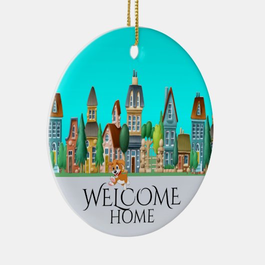 Welcome Zuhause Keramik Ornament (Rechts)