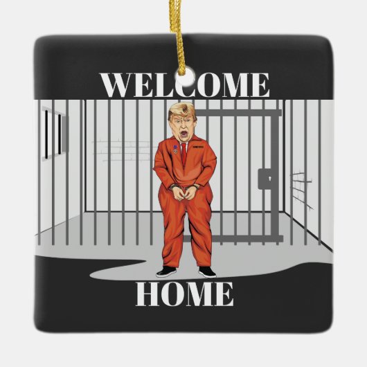 Welcome Zuhause Keramik Ornament (Vorderseite)