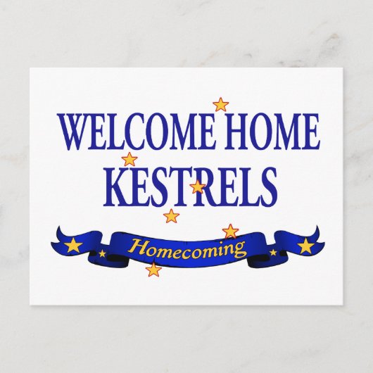 Welcome Zuhause Kestrels Postkarte (Vorderseite)