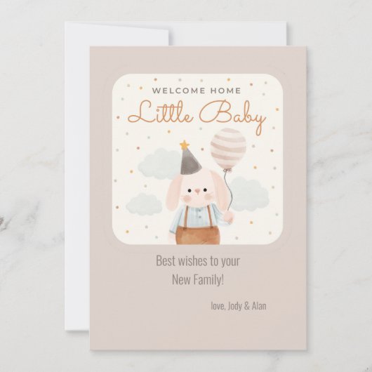 Welcome Zuhause Little Baby Card Save The Date (Vorderseite)