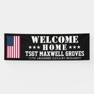 Welcome Zuhause Military Banner mit US-Flagge