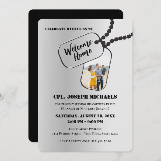 Welcome Zuhause/ Military Invitation Einladung (Vorne/Hinten)