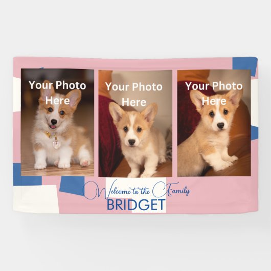 Welcome Zuhause New Puppy, Welpendusche Banner (Horizontal)