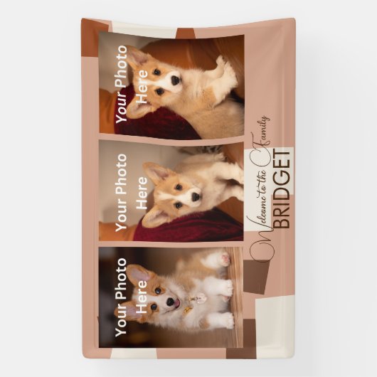 Welcome Zuhause New Puppy, Welpendusche Banner (Vertikal)