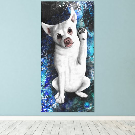 Welcome Zuhause | Niedlicher Hund Leinwanddruck (Insitu (Holzboden))