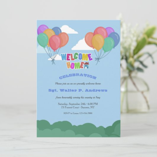 Welcome Zuhause Party Einladung (Stehend Vorderseite)