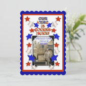 Welcome Zuhause Party Military Patriotic American Einladung (Stehend Vorderseite)