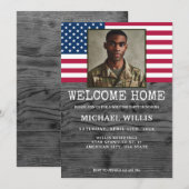 Welcome Zuhause Party Soldier Custom Foto USA Flag Einladung (Vorne/Hinten)
