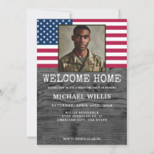 Welcome Zuhause Party Soldier Custom Foto USA Flag