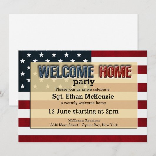 Welcome Zuhause Partys Einladung (Vorne/Hinten)