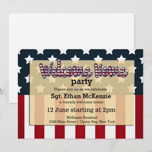 Welcome Zuhause Partys Einladung (Vorne/Hinten)