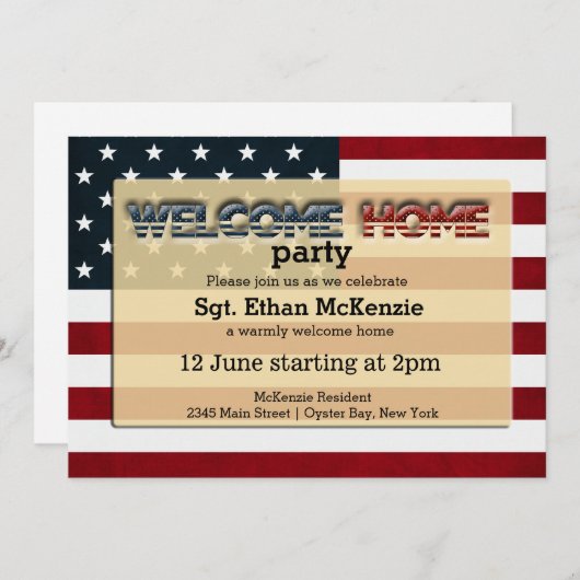 Welcome Zuhause Partys Einladung (Vorne/Hinten)