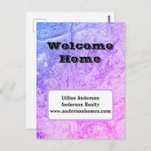 Welcome Zuhause Pastel Vielen Dank Real Anwesen Re Postkarte (Vorne/Hinten)