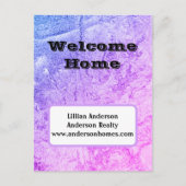 Welcome Zuhause Pastel Vielen Dank Real Anwesen Re Postkarte (Vorderseite)